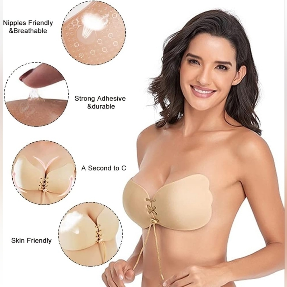 Peplos Drawstring Backless Bra